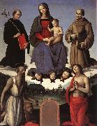 Madonna and Child with Four Saints (Tezi Altarpiece) af Pietro